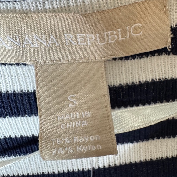 NWT Banana Republic Navy Blue White Striped Nautical Knit Open Front Cardigan S - Picture 11 of 13